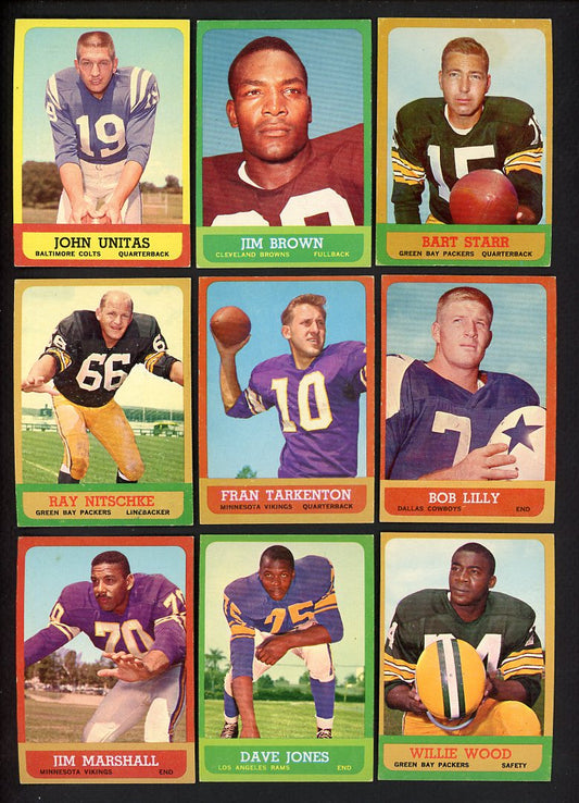 1963 Topps Football Near Set (-2) EX+/EX-MT Brown Lilly Unitas 533439