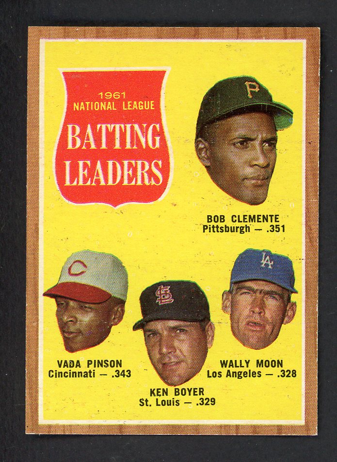 1962 Topps Baseball #052 N.L. Batting Leaders Clemente NR-MT 533441