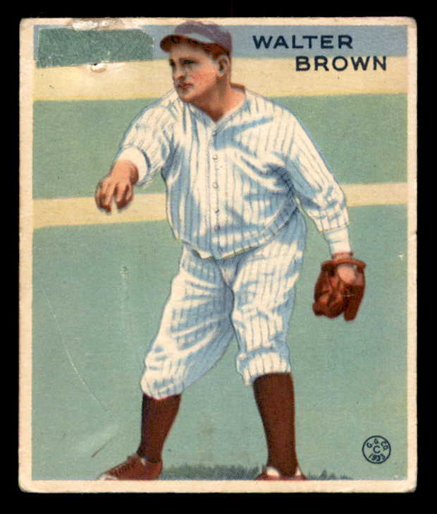 1933 Goudey #192 Walter Brown Yankees Good back damage 533502