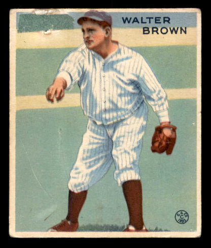 1933 Goudey #192 Walter Brown Yankees Good back damage 533502