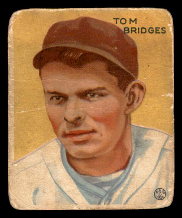 1933 Goudey #199 Tommy Bridges Tigers FR-GD/GD 533505