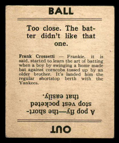 1936 Goudey Frank Crosetti Yankees VG-EX 533566