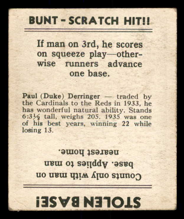 1936 Goudey Paul Derringer Reds VG-EX 533575