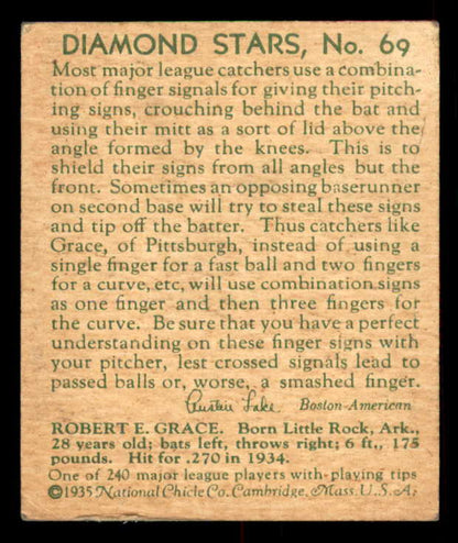 1934-36 Diamond Stars #069 Earl Grace Pirates VG 533593