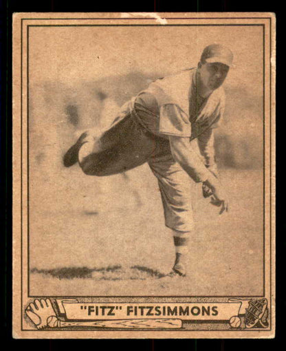 1940 Play Ball #065 Fred Fitzsimmons Dodgers GD-VG scuff front 533654