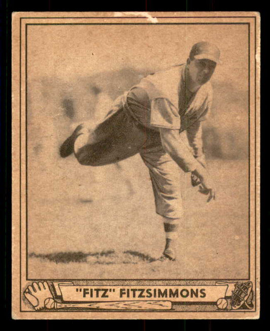 1940 Play Ball #065 Fred Fitzsimmons Dodgers GD-VG scuff front 533654