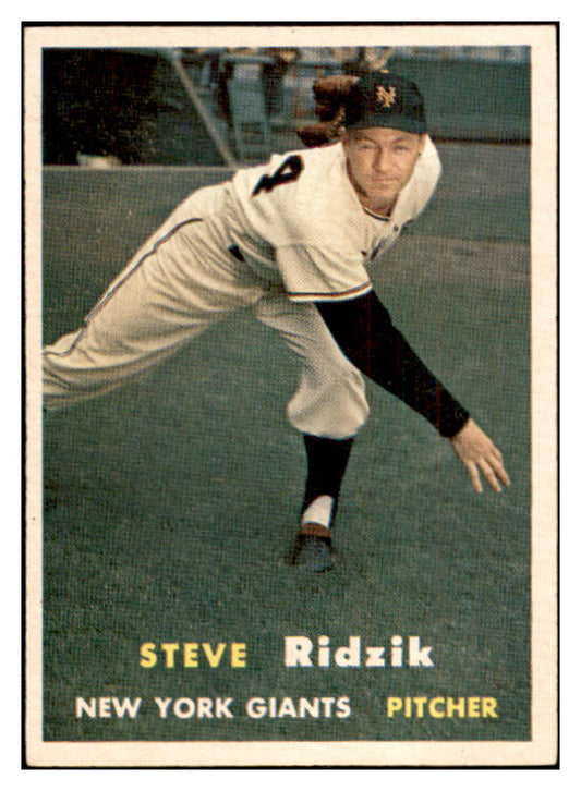 1957 Topps Baseball #123 Steve Ridzik Giants EX-MT 533768