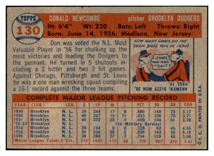 1957 Topps Baseball #130 Don Newcombe Dodgers EX-MT 533784