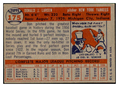 1957 Topps Baseball #175 Don Larsen Yankees EX-MT 533785