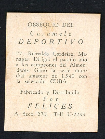 1945-46 Caramelo Deportivo #077 Reinaldo Coreiro GD-VG 533882