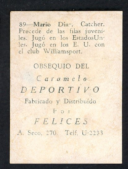1945-46 Caramelo Deportivo #089 Mario Diaz GD-VG 533883