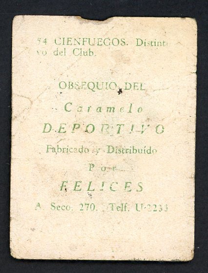 1945-46 Caramelo Deportivo #054 Cienfuegos Team Banner Good 533886