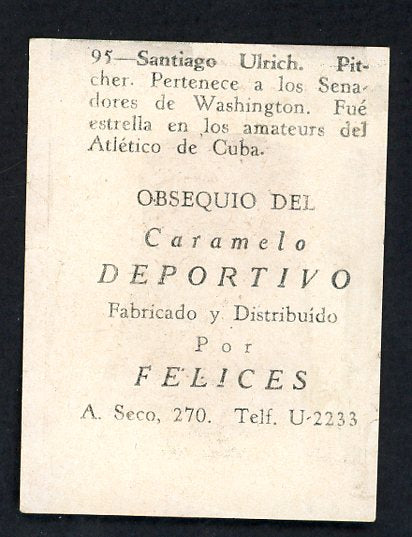 1945-46 Caramelo Deportivo #095 Santiago Ulrich VG 533892