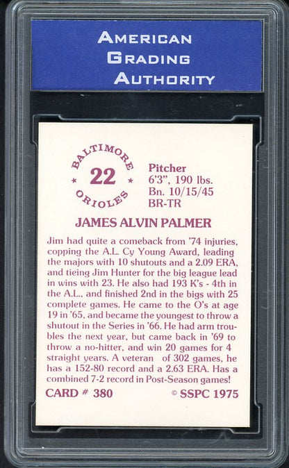 1975 SSPC #380 Jim Palmer Orioles AGA 10 GEM MINT 533957
