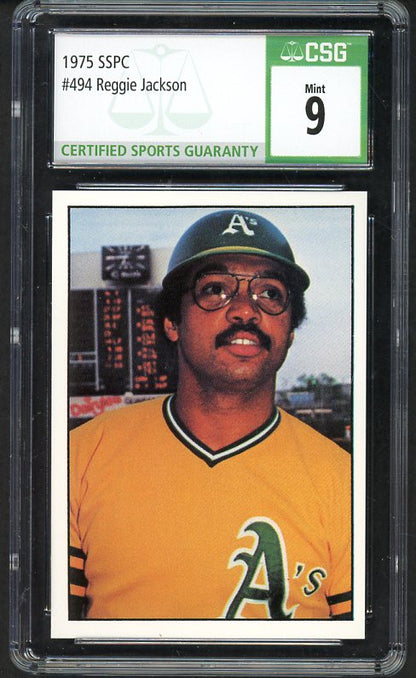 1975 SSPC #494 Reggie Jackson A's CSG 9 MINT 533963