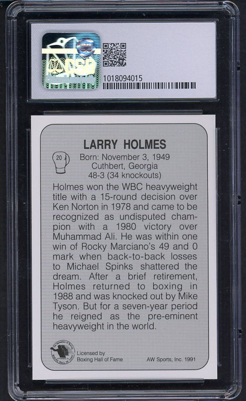 1991 All World #020 Larry Holmes Boxer CSG 9.5 GEM MINT 533964
