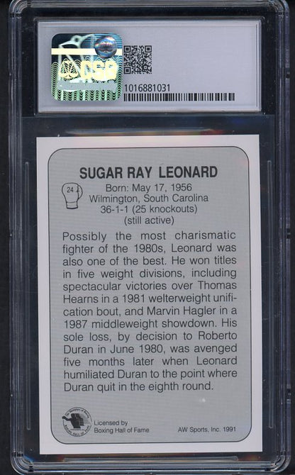 1991 All World #024 Sugar Ray Leonard Boxer CSG 9 MINT 533986
