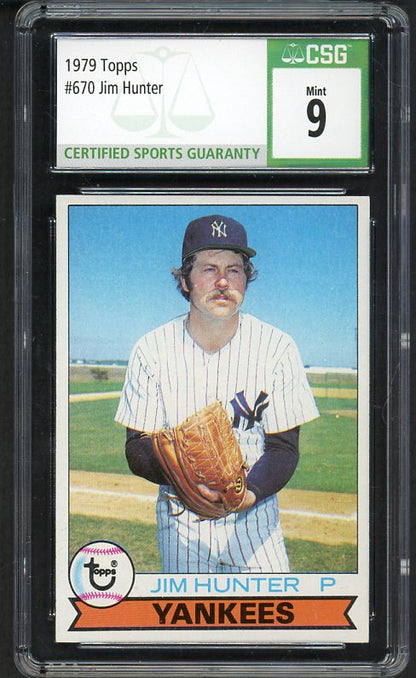 1979 Topps Baseball #670 Catfish Hunter Yankees CSG 9 MINT 534016