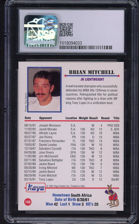 1991 Kayo #150 Brian Mitchell Boxer CSG 8.5 NM/MT+ 534017