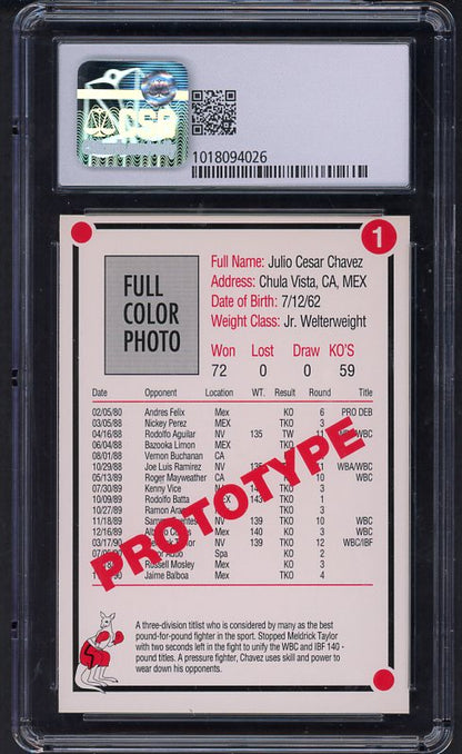 1991 Kayo #001 Julio Cesar Chavez Boxer CSG 8.5 NM/MT+ Prototype 534023