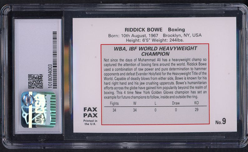 1993 Fax Pax #009 Riddick Bowe Boxer CSG 8.5 NM/MT+ 534044
