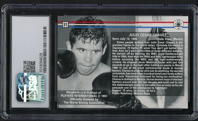 1991 Ringlords #031 Julio Cesar Chavez Boxer CSG 8.5 NM/MT+ 534063