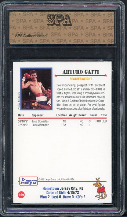 1991 Kayo #169 Arturo Gatti Boxer SPA 10 GEM MINT 534092