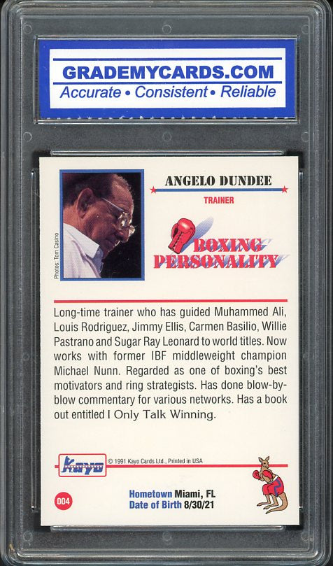 1991 Kayo #004 Angelo Dundee Boxing Trainer GMC 10 GEM MINT 534097