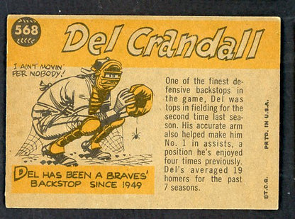1960 Topps Baseball #568 Del Crandall A.S. Braves EX 534167
