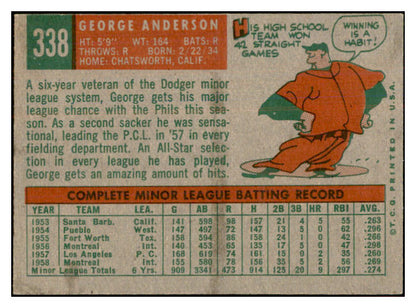 1959 Topps Baseball #338 Sparky Anderson Phillies EX-MT 534351