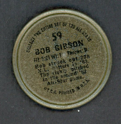 1964 Topps Baseball Coins #059 Bob Gibson Cardinals GD-VG 534387