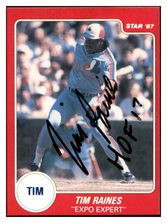 1987 Star Tim Raines Expos Signed Autographed 534491