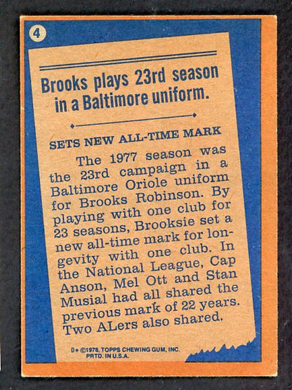 1978 Topps #004 Brooks Robinson Orioles Signed Autographed 534495