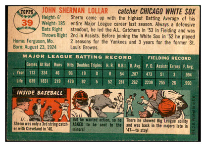 1954 Topps Baseball #039 Sherm Lollar White Sox EX-MT 534682
