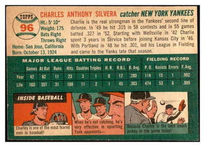 1954 Topps Baseball #096 Charlie Silvera Yankees EX-MT 534727