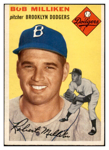 1954 Topps Baseball #177 Bob Milliken Dodgers EX-MT 534788