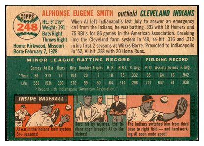 1954 Topps Baseball #248 Al Smith Indians EX 534825