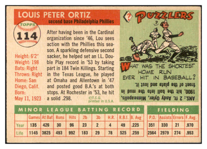 1955 Topps Baseball #114 Lou Ortiz Phillies EX-MT 534958