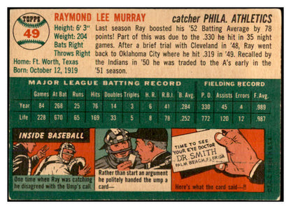 1954 Topps Baseball #049 Ray Murray A's EX-MT 534983