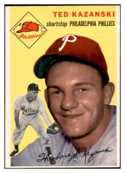 1954 Topps Baseball #078 Ted Kazanski Phillies EX-MT 534997