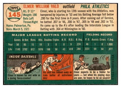 1954 Topps Baseball #145 Elmer Valo A's EX-MT 535014