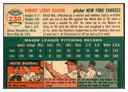 1954 Topps Baseball #230 Bob Kuzava Yankees EX-MT 535044