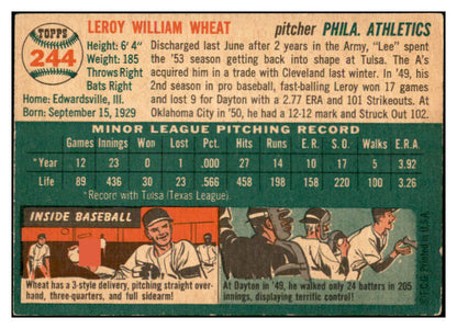 1954 Topps Baseball #244 Leroy Wheat A's EX-MT 535051