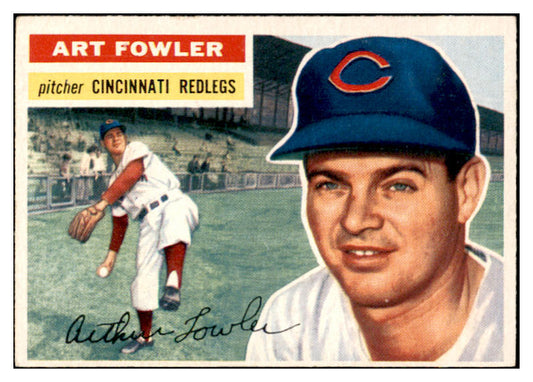 1956 Topps Baseball #047 Art Fowler Reds EX-MT White 535091