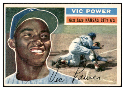 1956 Topps Baseball #067 Vic Power A's EX-MT White 535105