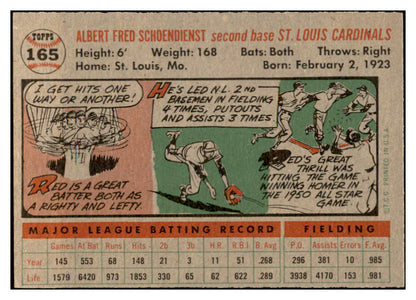 1956 Topps Baseball #165 Red Schoendienst Cardinals EX-MT Gray 535188