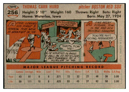 1956 Topps Baseball #256 Tom Hurd Red Sox EX-MT 535283