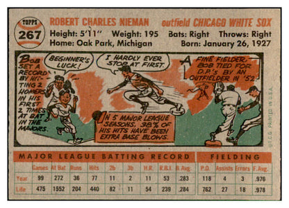 1956 Topps Baseball #267 Bob Nieman White Sox EX-MT 535297