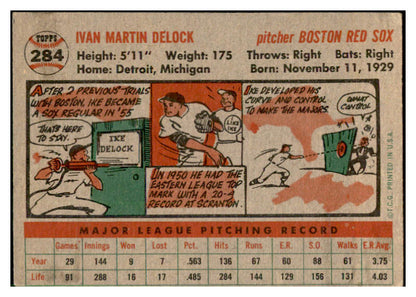 1956 Topps Baseball #284 Ike Delock Red Sox EX-MT 535318