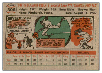 1956 Topps Baseball #306 Curt Roberts Pirates EX-MT 535349
